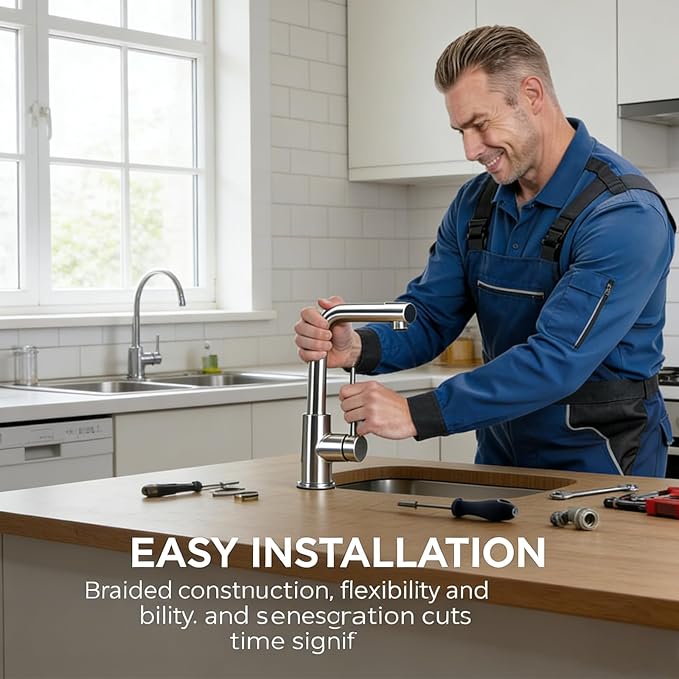 Friho Bar Sink Faucet with Pull Down Sprayer - Lead-Free SUS304 Stainless Steel Single Handle Kitchen Faucet, Brushed Nickel High Arc Kitchen Sink Faucet for Bar, Prep Station, RV & Laundry Room