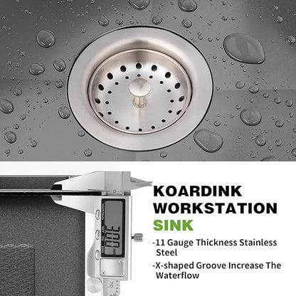 Black 33x19 In Drop In Kitchen Sink-Stainless Steel Topmount Modern Single Bowl Kitchen Sink Come With Silicon Mat,Drain Strainer Set Offer Large Basin And Compatibility With Various Kitchen&Bar Style
