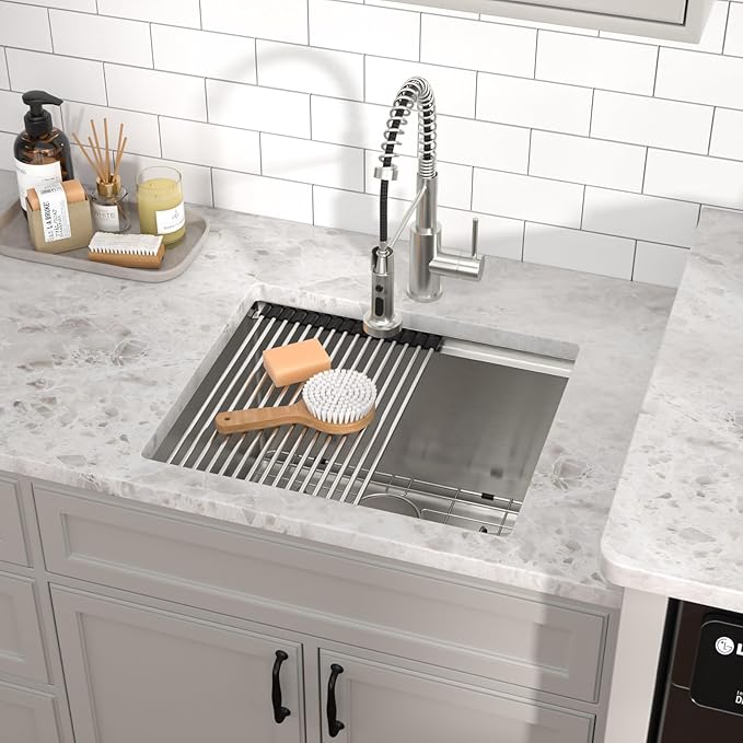 12" Deep Undermount Laundry Sink - 21"x18"x12" Workstation Stainless Steel Utility Sink 16 Gauge Single Bowl Sinks for Kitchen, Laundry, and Outdoor #TLU-0022