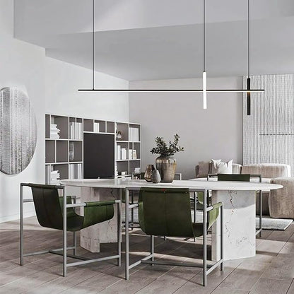 KCO Pendant Light, Modern Linear LED Island Light Fixture, Dimmable, Black, 39.4x63 inches, Kitchen Island, Living Room, Bedroom, Industrial
