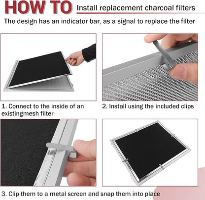 2 Pack HPF30 Range Hood Non-Duct Charcoal Filters Kit, Premium Replacement for Broan HPF30, S97020466 & Mantra/Osmos/Glacier XC Series Ductless Range Hoods, High-Efficiency Activated Carbon Filtration