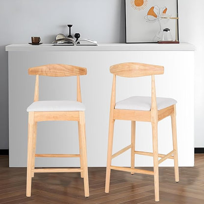 Mid-Century Modern Design 24" Counter Stools,Upholstered Counter Stools with Legs for Kitchen Island，Dining Room