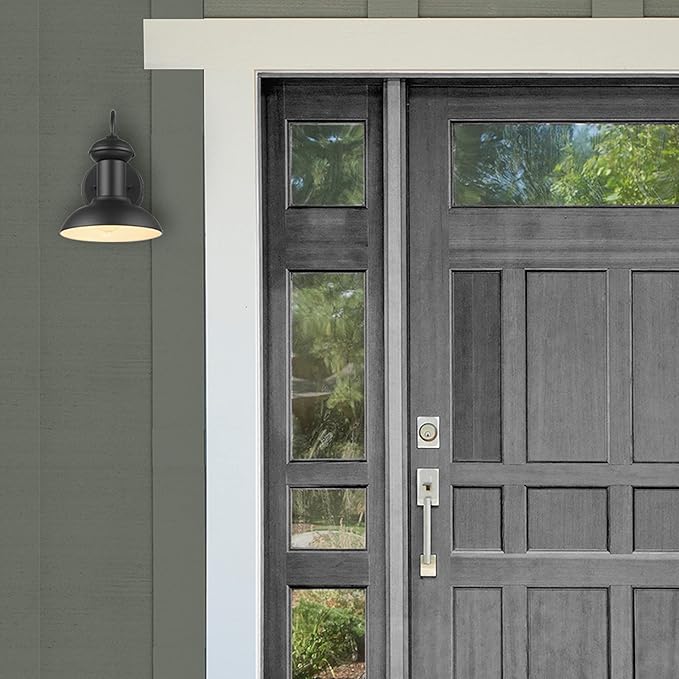 GLOBE Electric 44862 Martes 1-Light Outdoor Indoor Wall Sconce, Matte Black