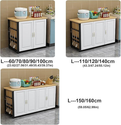 Kitchen Pantry Cabinet, Small Storage Cabinet, Kitchen Island,Buffet Cabinet with Storages, Large Storage Home Preparation Table Metal Bracket Sturdy and Stable Countertop(100x40cm/39.37x15.75in)