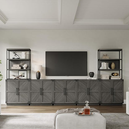 SICOTAS Sideboard Buffet Cabinet with Storage – Large Farmhouse Credenza with Doors & Adjustable Shelves for Living Room, Entryway