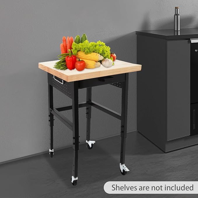 Solid Rubber Wood Table Top,24x18x1.5 in Standard Rectangular Countertop,Large Butcher Block Countertop for DIY Desktop,Washer Counter,Kitchen Island,Bakery Worktable