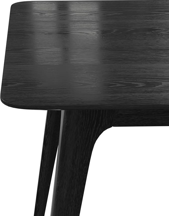 Mid - Century Modern Solid Wood Table with 4 Farmhouse Pcs Tapered Dining Table Legs for Kitchen Island, Bench - Natural Hardwood Replacement Legs (Black)