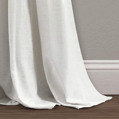 Lush Decor Linen Button Window Curtain Panel, Single, 40" W x 108" L, Yellow & White- Country Curtains - Rustic Decor - Color Block - Modern Farmhouse Curtains