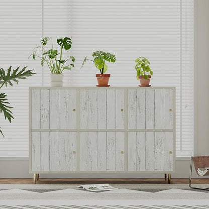 Abyssaly White Grey Wood Self Adhesive Paper 17.71 in X 32.8 Ft Removable Wood Peel and Stick Wallpaper Decorative Wall Covering Vintage Wood Panel Interior Film
