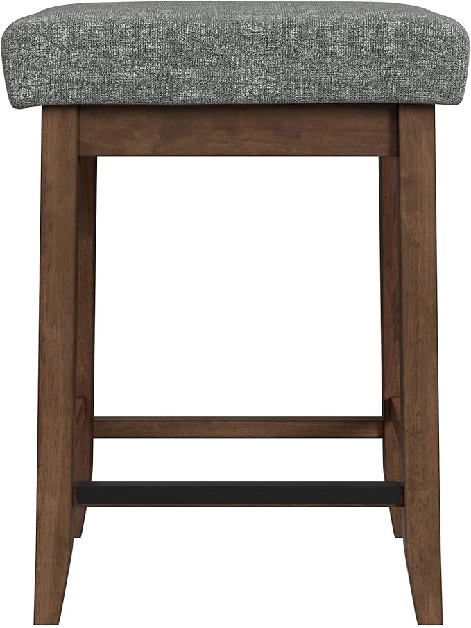 Picket House Furnishings Veronica Kitchen Island 2 Counter Stools - Grey/Walnut