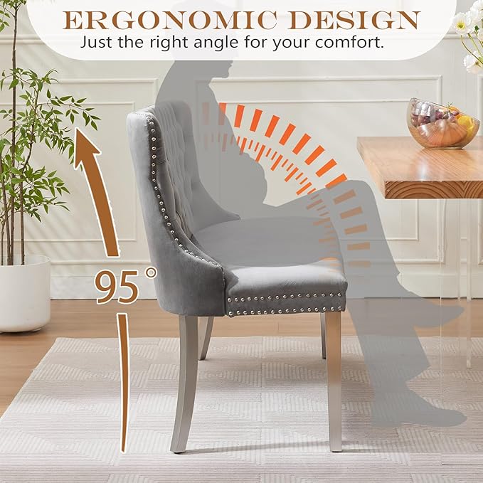 45.6in Upholstered Dining Bench, Mid-Century Modern Kitchen Room Bench with Tufted Back and Metal Legs, Velvet Small Sofa Couch Bench, Grey
