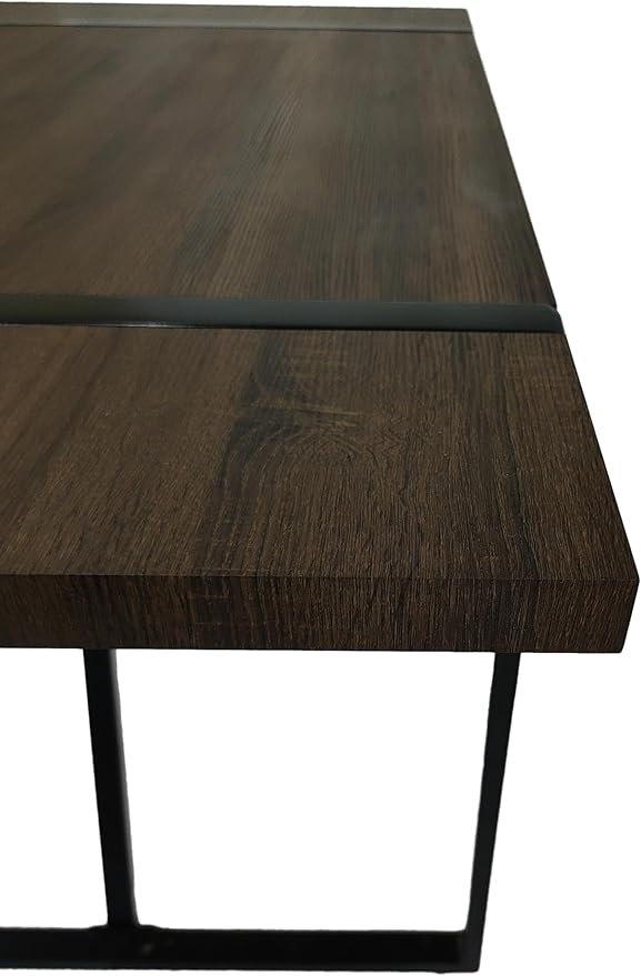 55" Stain-Resistant Dining Table, Kitchen Table with Metal Legs, Dinner Tables with Stable Frame for Dining Room & Living Space, Walnut