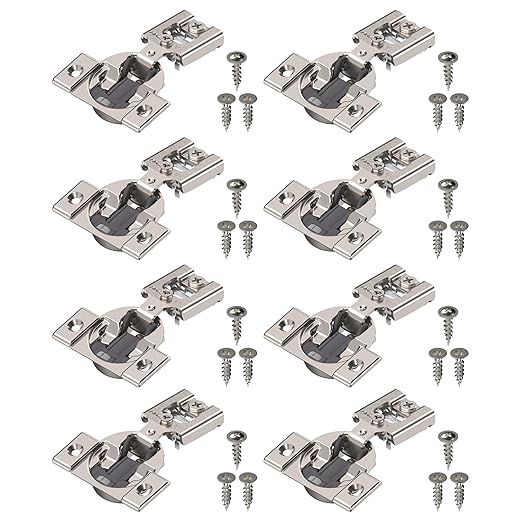 Blum Compact BLUMOTION Hinge (4 Kits), 1/2" Overlay, 105° Opening Angle, Steel, Integrated Soft-Close Hinges for Face Frame Cabinets