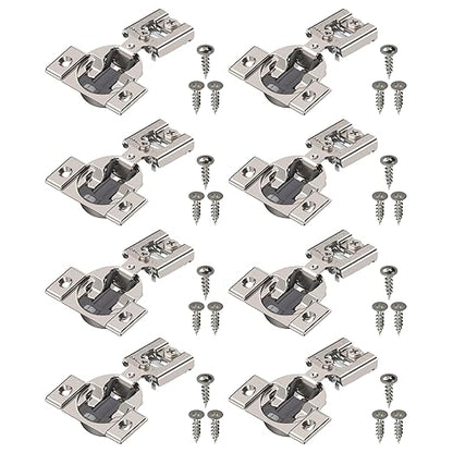 Blum Compact BLUMOTION Hinge (4 Kits), 1/2" Overlay, 105° Opening Angle, Steel, Integrated Soft-Close Hinges for Face Frame Cabinets