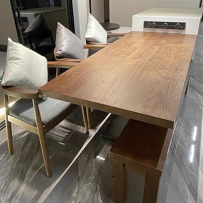 Mid Century Modern Solid Wood Dining Table,Rectangle Kitchen Island Dining Table with Metal Base,Minimalist Long Pedestal Table for Dining Room Office(70.9" L x 31.5" W x 29.5" H, Natural)
