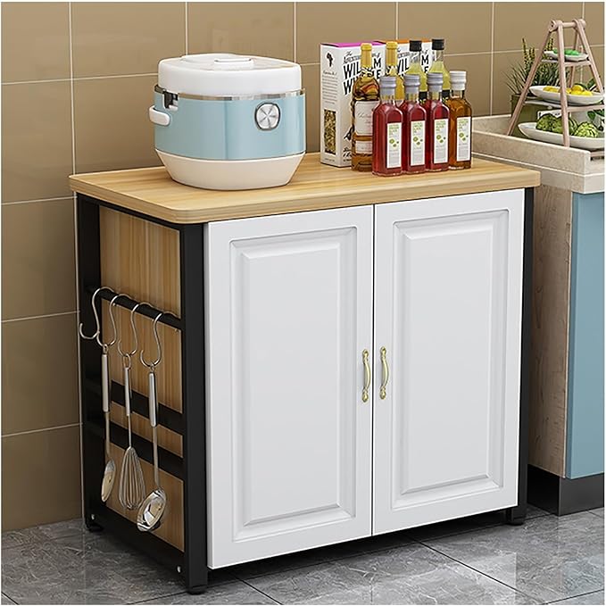 Kitchen Pantry Cabinet, Small Storage Cabinet, Kitchen Island,Buffet Cabinet with Storages, Large Storage Home Preparation Table Metal Bracket Sturdy and Stable Countertop(100x30cm/39.37x11.81in)
