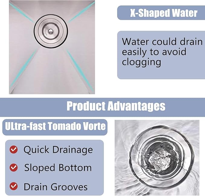 25x18 Inch Kitchen Sink Drop In, Topmount Kitchen Sink Stainless Steel Square Small Sinks, Single Bowl Kitchen Sinks For Laundry RV Office Outdoor Yard with Basket Strainer