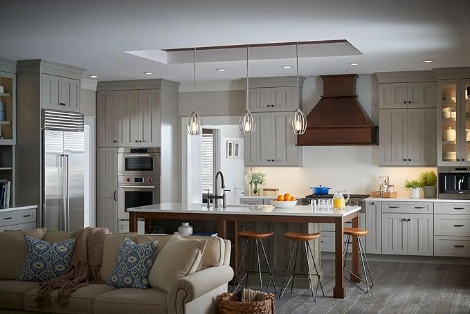 Kichler Tao 12" Kitchen Pendant in Brushed Nickel Finish, (12" H x 8" W), 44054NI