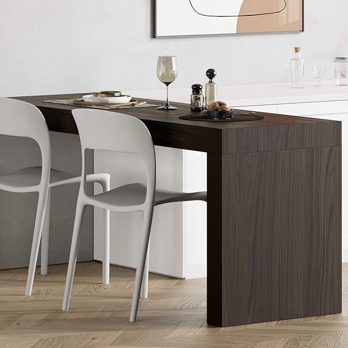 Mobili Fiver, Evolution Dining Table with One Leg 70.9 x 23.6 in, Dark Walnut, Made in Italy