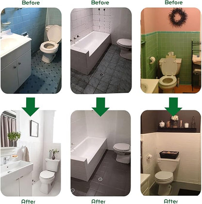 NADAMOO Tub and Tile Refinishing Kit White, Without Tools, 500g/17 oz Emulsion and 10g Hardener
