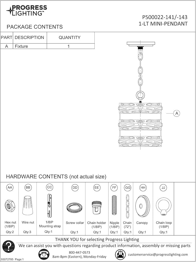 Gulliver Collection 1-Light Coastal Pendant Light Galvanized