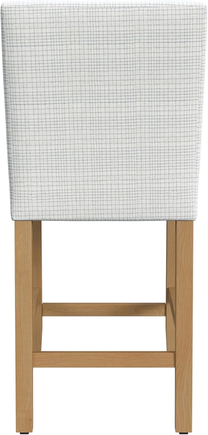 Homepop Home Decor | Classic Counter Height Bar Stools | 24 Inch Bar Stools | Decorative Home Furniture, Cream Mini Grid Pattern