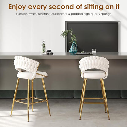 Modern Dining Chair with Ergonomic Design & Plush Upholstered Seat for Kitchen Island, Bar, Dining Room & Living Room Sets - Sturdy Stable & Easy Assembly,Beige-Metal-setof2