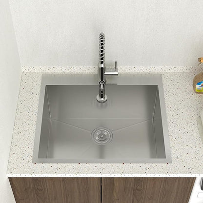 Lordear 12 Inch Deep Drop In Laundry Sink with Faucet 25x22 Inch Topmount Utility Sink 16 Gauge Stainless Steel Single Bowl for Laundry Room 25"x22"x12"
