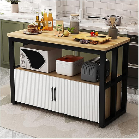 Kitchen Island with Storage, Coffee Bar Cabinet/Bakers Racks for Kitchens; Dining Room Furniture Cabinet, Modern Sideboard Buffet Cabinets for Dining Room, Bathroom, Entryway(C,140x50cm/55.12x19.69in)