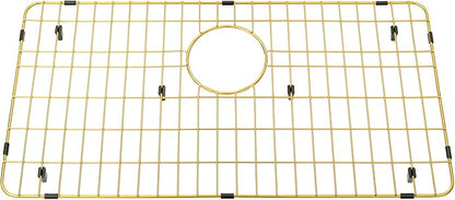 Kitchen Sink Grid, Kitchen Sink Protectors, Stainless Steel Sink Grids for Bottom, 26" x 14" with Rear Drain for Single Sink Bowl, Golden Color