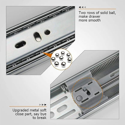 LONTAN 12 inch Soft Close Drawer Slides 1 Pair Heavy Duty Ball Bearing Dresser Drawer Glides 9.76" Extension Side Mount Kitchen Cabinet Rails 100lb Capacity