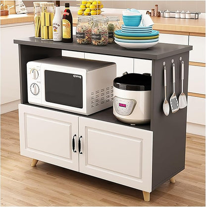 Kitchen Island with Cabinets Buffet Cabinet with Storage Sideboard with Hutch Bakers Rack Storage Cabinets for Dining Room, Kitchen, Living Room （Pantry Cabinet）(A,90x30cm/35.43x11.81in)