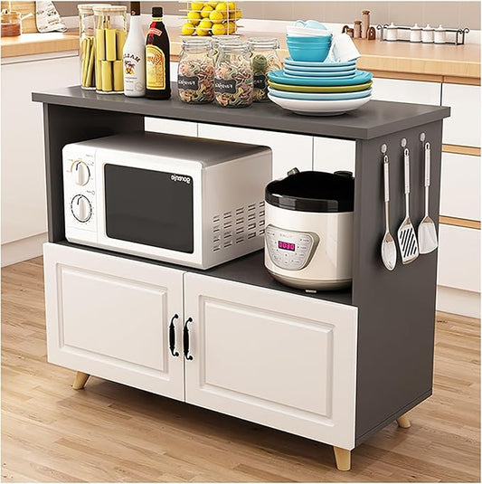 Kitchen Island with Cabinets Buffet Cabinet with Storage Sideboard with Hutch Bakers Rack Storage Cabinets for Dining Room, Kitchen, Living Room （Pantry Cabinet）(A,60x50cm/23.62x19.69in)