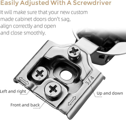 Ravinte 50 Pack 25 Pairs 3/4 inch Overlay Soft Close Hinges for Kitchen Cabinet Hinges Satin Nickel Hidden Hinges Stainless Steel Concealed Hinge self Closing