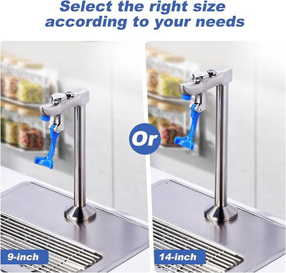 WOWOW Glass Filler Faucet 9 Inches, Deck Mount Pedestal Glass Filling Water Station Brushed Nickel, G1/2" Male Filling Station for Bar Hotel Restaurant and Dining Hall