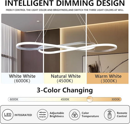 Modern LED Pendant Lights, Dimmable LED Chandelier Lighting