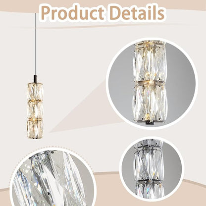 ykolupty H110 Chandelier for High Ceiling 16-Lights Crystal Chandeliers with Remote Large Pendant Light for Living Room Staircase Villa