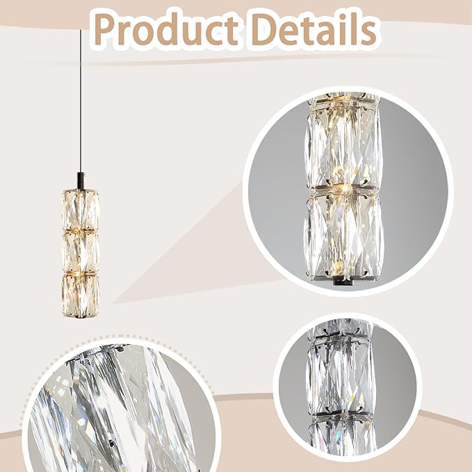 ykolupty Modern Pendant Lighting 1-Light Chandelier Black Pendant Light Indoor Hanging Light Fixture for Kithchen Island Dinning Room Bedroom