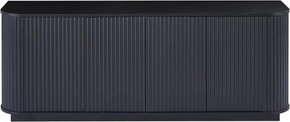 Ball & Cast 64" Buffet Cabinet with Storage Accent Sideboard Modern Credenza with Doors & Adjustable Shelves,Fluted Media Console TV Stand for Living Room,Black