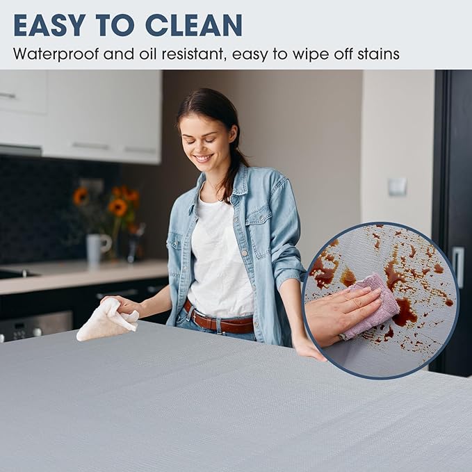 Drawer and Shelf Liner, Non-Slip Kitchen Cabinet Liners Non-Adhesive Thick Strong Grip Waterproof Washable Mats Protect Dresser Shelves Cupboard Bathroom Cabinets, Pure Gray, 12 in X 30 FT