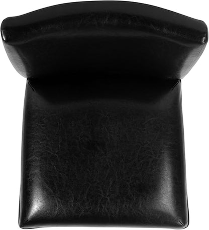 HomePop Home Decor Classic Counter Height Bar Stool, Set of 1, 29 Inch, Faux Leather Upholstered, Decorative Home Furniture, Black