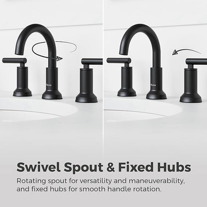 Pfister Capistrano Bathroom Sink Faucet, 8-Inch Widespread, 2-Handle, 3-Hole, NSF Certified, Spot Defense Matte Black Finish, LF049CSOSDB (Pack of 3)