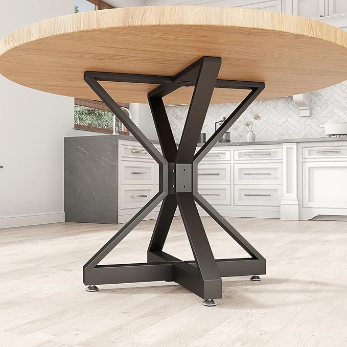 28In Modern Table Base Metal Pedestal Dinning Table Legs with Suction Cups, Heavy Duty Desk Base for Marble,Glass,Wood Top