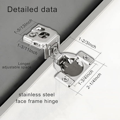 1-1/4 Inch Overlay Soft Close Cabinet Hinges, 2 Pack Slow Soft Close Hinges for Kitchen Cabinets Satin Nickel Hidden Self Closing Kitchen Cabinet Hinges for Cupboard