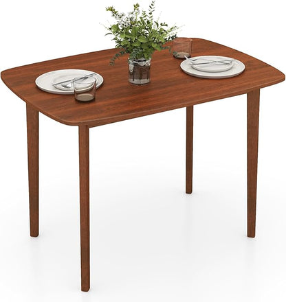 Giantex 43" x 31" Dining Table with Rubber Wood Legs, Load 200Lbs, Easy Assembly, Rectangular Kitchen Table for 2-4, Small Place, Dining Room, Dinette, Living Room, Restaurant, Apartment, Walnut