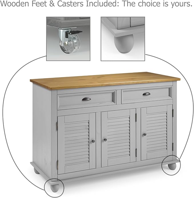 Furniture Dash Sideboard/Kitchen Island Easy Assembly Corona Gray