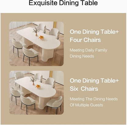Dining Table Set for 8, Modern Kitchen Table with 8 Chairs, Dining Room Table Set for Kitchen,Dining Room,Home & Office (70.86" White Table with 8 Chairs)
