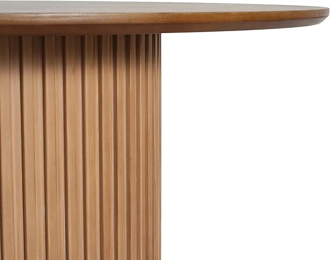 47" Max Legroom Pedestal Island Table, Rustic Dining Table with High-Grade Wood Grain, Farmhouse Dining Table for 4-5 Seats & Casual Meals, Natural