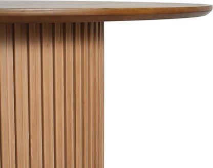 47" Max Legroom Pedestal Island Table, Rustic Dining Table with High-Grade Wood Grain, Farmhouse Dining Table for 4-5 Seats & Casual Meals, Natural