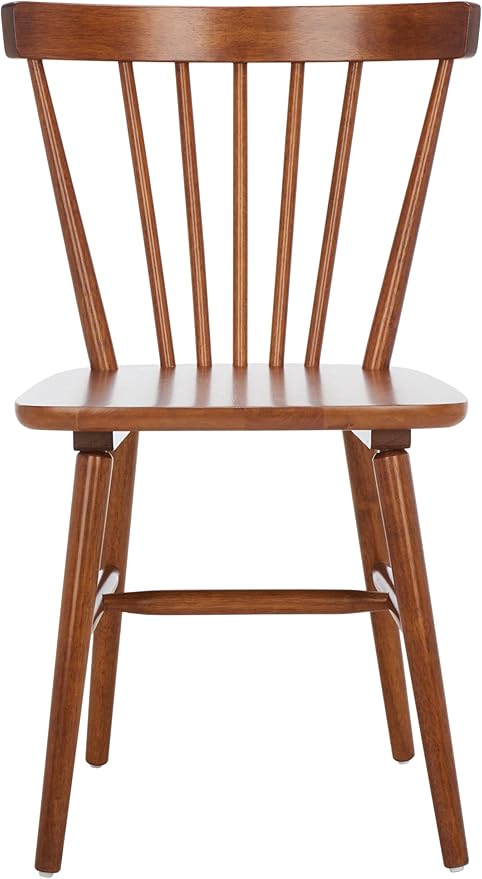 SAFAVIEH Home Collection – Winona Set of 2 Walnut Windsor Farmhouse Dining Chairs, Spindle Back Wood Chairs, Classic Casual Seating (DCH8500G-SET2)